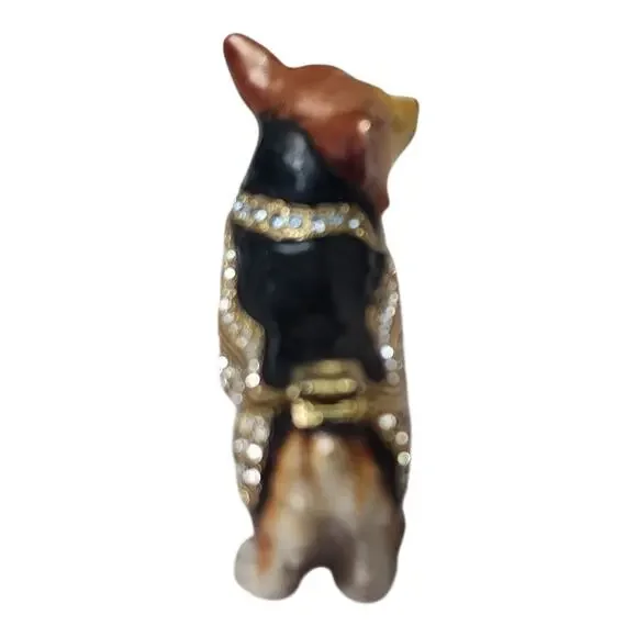 Bejeweled Enameled Pewter Corgi Dog Trinket Box Unbranded - Picture 6 of 7